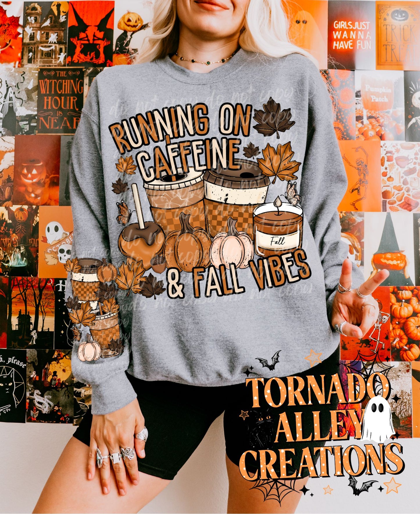 Running on Caffeine and Fall Vibes Crewneck