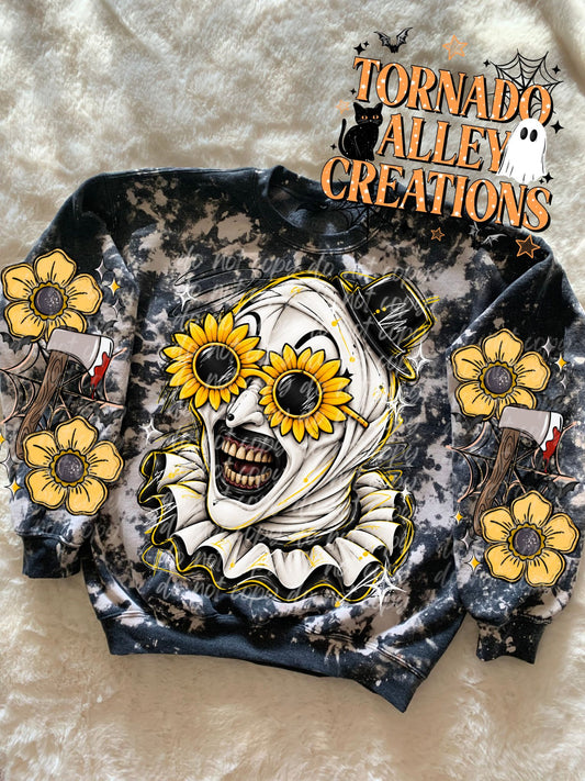Sunflower Clown Sketch Crewneck