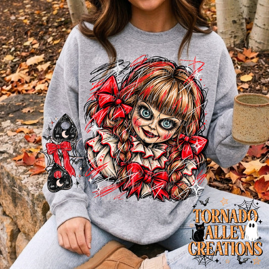Spooky Doll Sketch Crewneck
