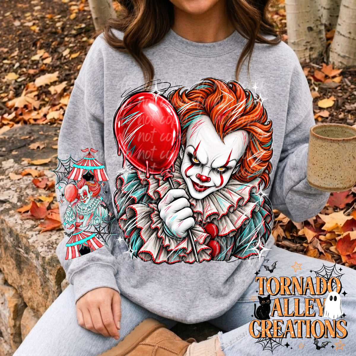 Spooky Clown Sketch Crewneck