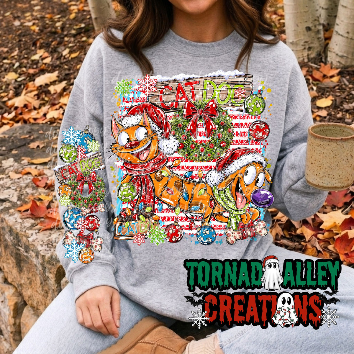 Cat Dog Holiday Crewneck