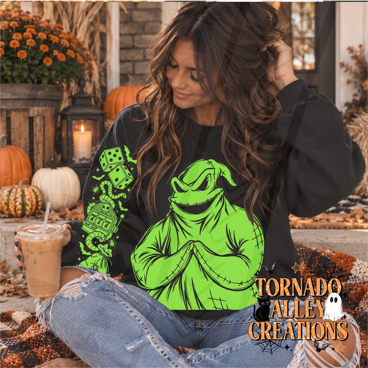 Spooky Neon Man Crewneck