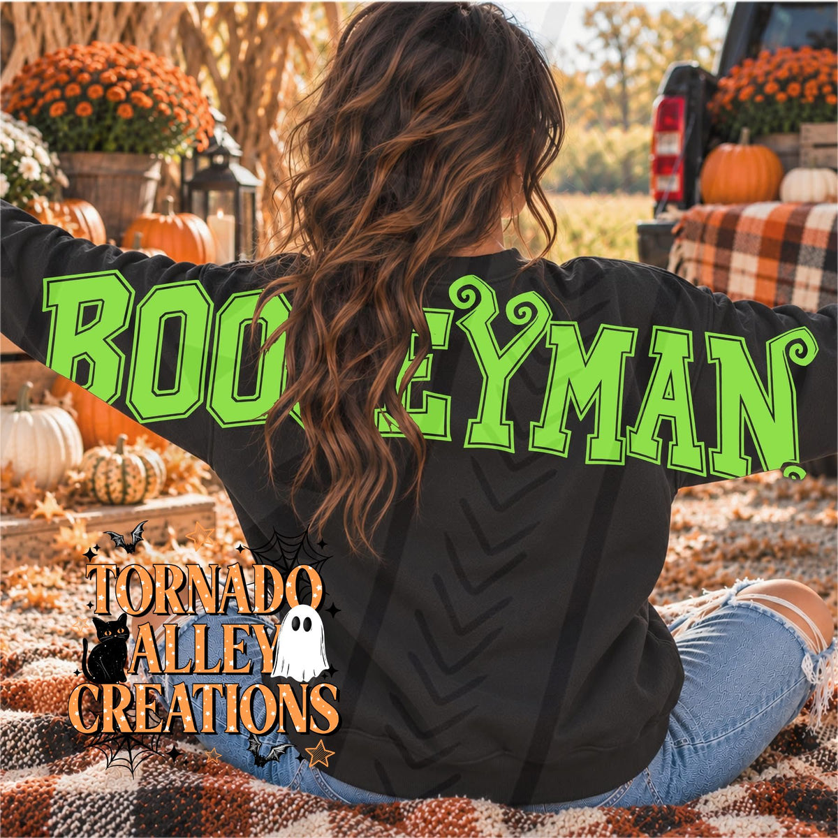 Spooky Neon Man Crewneck