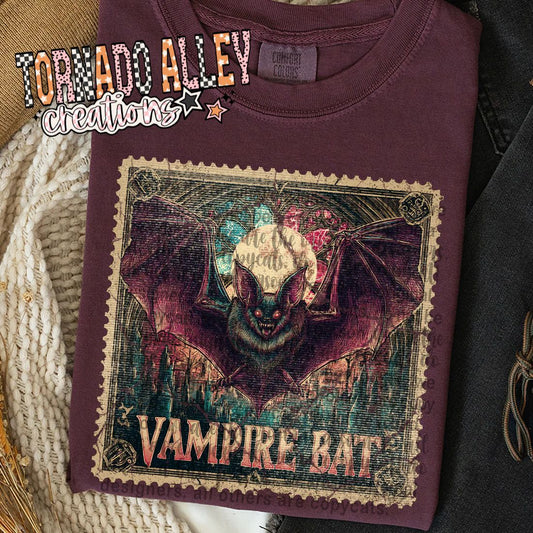 Spooky Vampire Bat Stamp Tee