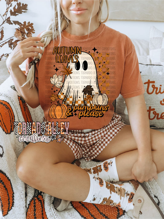 Autumn Leaves Ghosts Tee